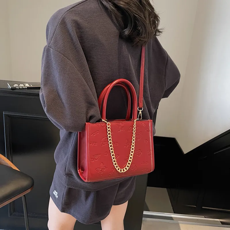 Miss Angel PU Crossbody One Shoulder Handbag Women's Black/Ecru/Pink/Ancora Red-18