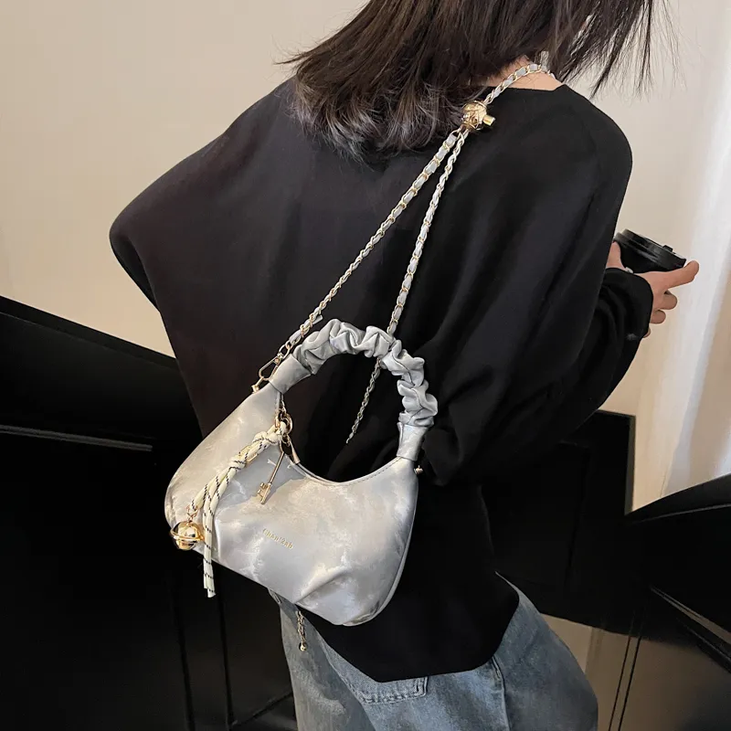 Miss Angel PU Crossbody One Shoulder Handbag Women's Beige/Black-9