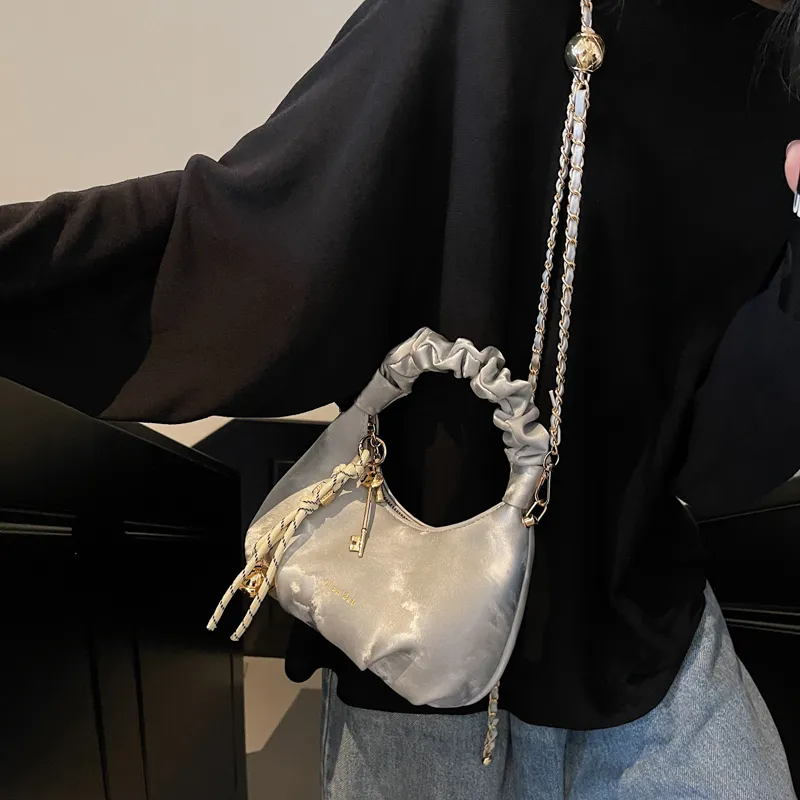 Miss Angel PU Crossbody One Shoulder Handbag Women's Beige/Black-11