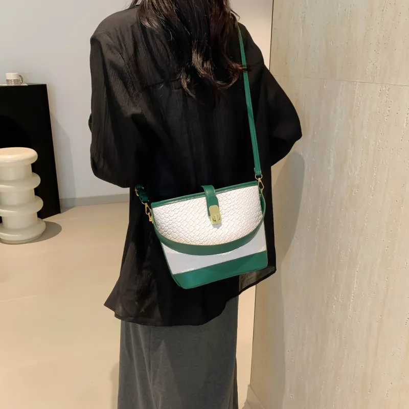 Miss Angel PU Bucket Bag, One Shoulder Handbag Women's Multicolor-10