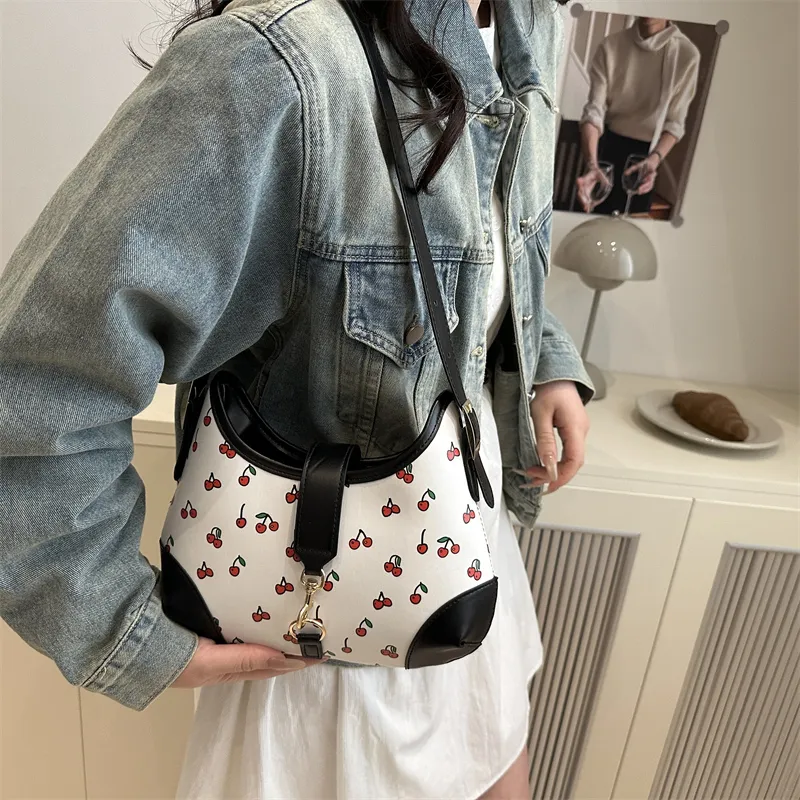Miss Angel PU Crossbody Bag Women's White/Black/Red-15