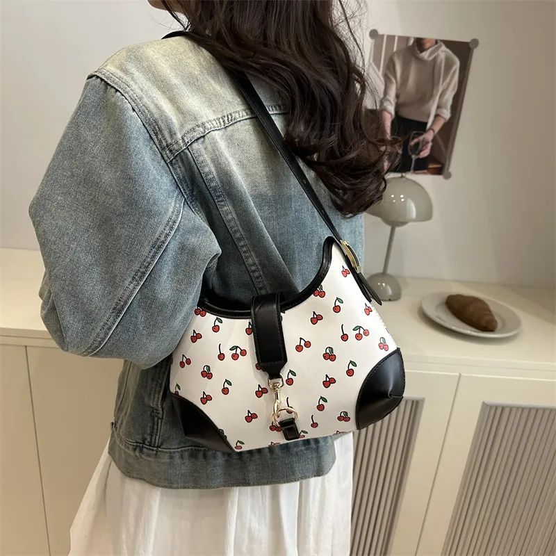 Miss Angel PU Crossbody Bag Women's White/Black/Red-17