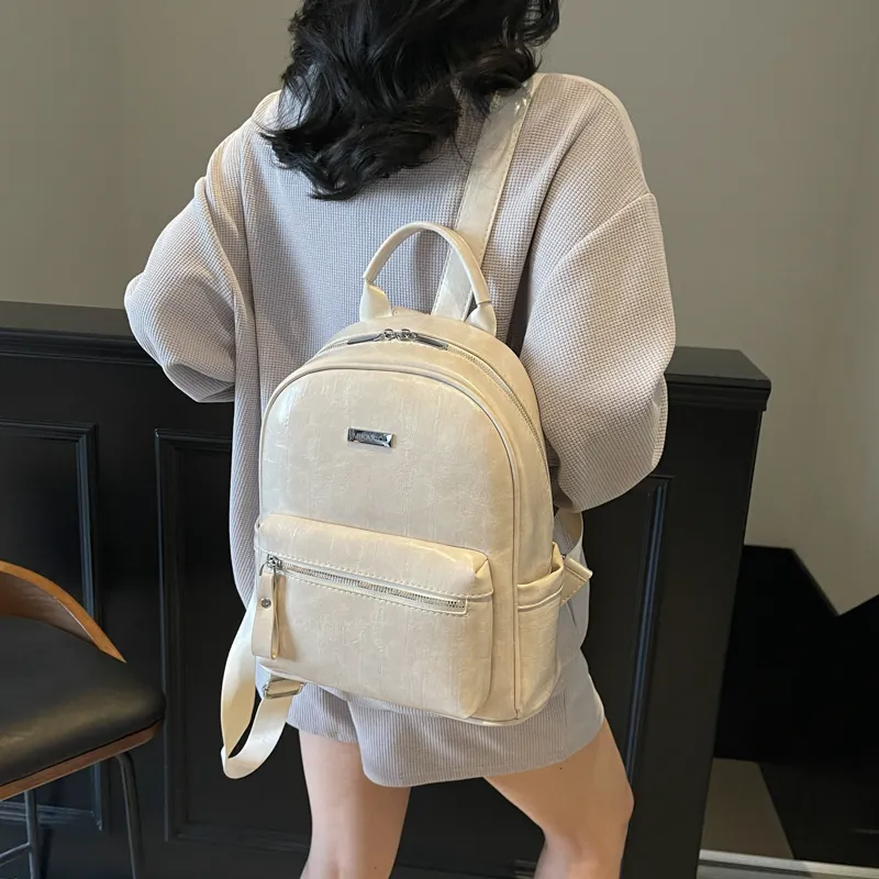 Miss Angel PU Backpack Women's White, Gray, Black, Pink, Brown-2
