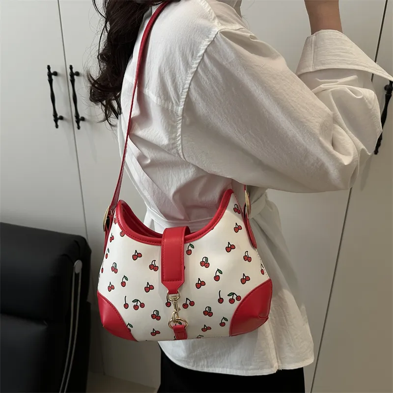 Miss Angel PU Crossbody Bag Women's White/Black/Red-3