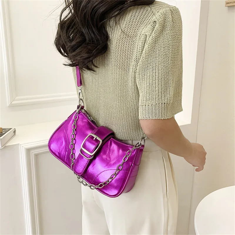 Miss Angel Patent Leather Shoulder Bag Women's Multicolor-19