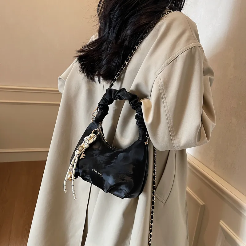 Miss Angel PU Crossbody One Shoulder Handbag Women's Beige/Black-13