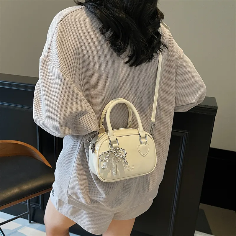Miss Angel PU Handbag Women's White/Pink/Black-23