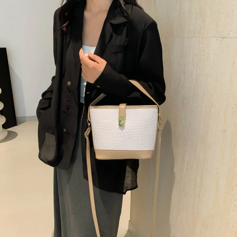 Miss Angel PU Bucket Bag, One Shoulder Handbag Women's Multicolor-16