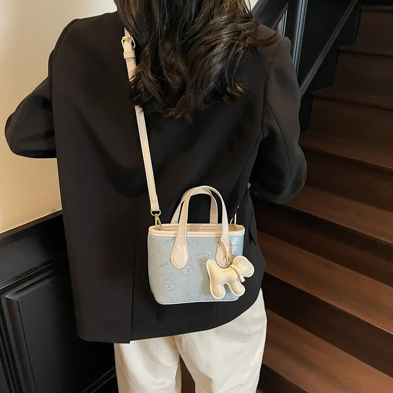 Miss Angel PU Bucket Bag, One Shoulder Handbag Women's Multicolor-3