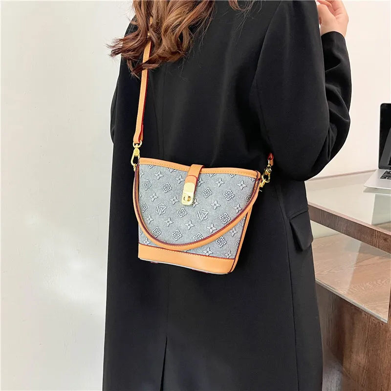 Miss Angel PU Crossbody Handbag Regular Women's Blue/Beige/Brown-2