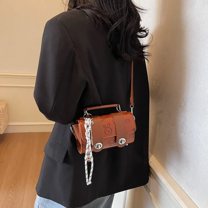 Miss Angel PU Crossbody One Shoulder Handbag Regular Women's Pink/Ecru/Black/Brown-22
