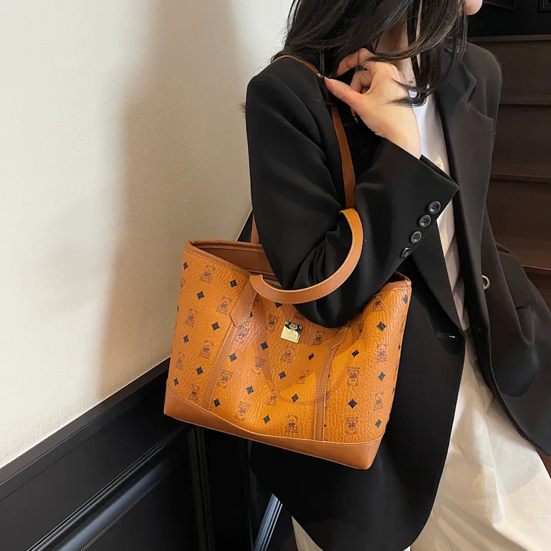 Miss Angel PU Shoulder Bag Women's Ecru/Black/Brown-16