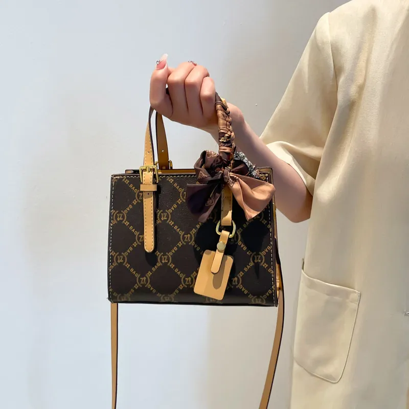 Miss Angel PU Crossbody One Shoulder Handbag Regular Women's Brown/Yellow/Ecru-19