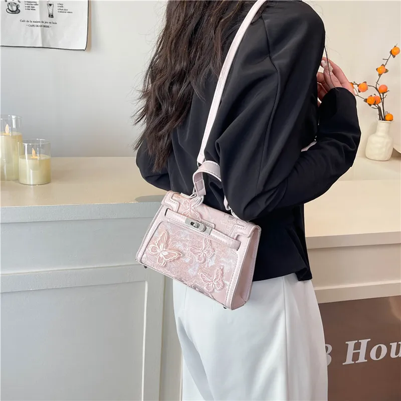 Miss Angel PU Handbag Kelly Bag Women's White/Black/Blue/Pink-29