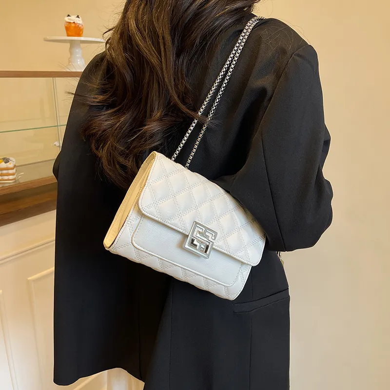 Miss Angel PU Crossbody Bag Regular Women's White Black-1