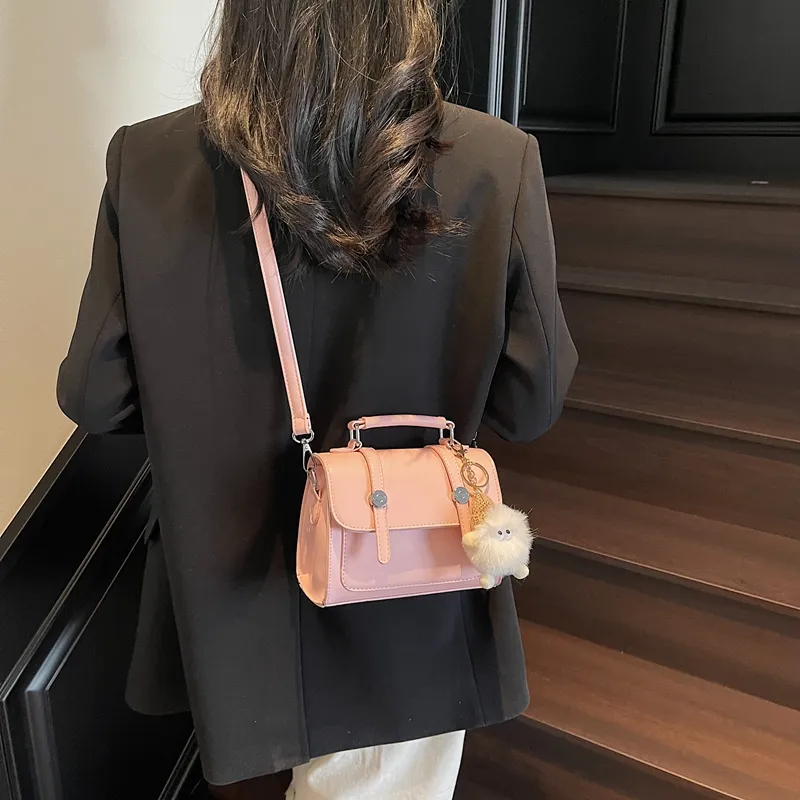 Miss Angel PU Shoulder Bag Crossbody Bag Handbag Regular Women's Pink/Black/Khaki/Pea Green-4