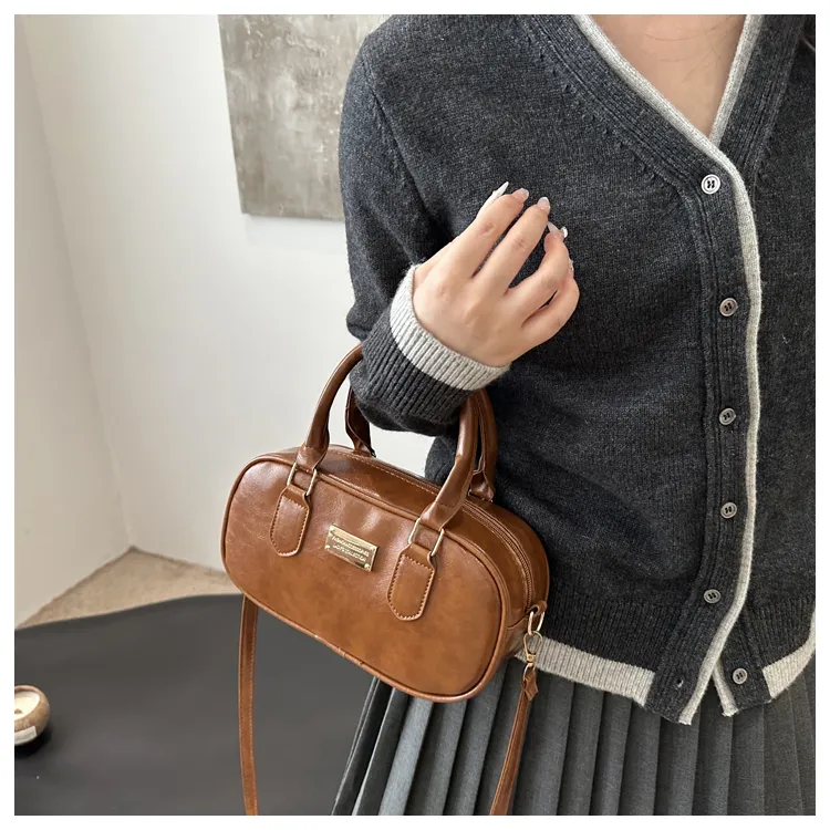 Miss Angel PU Crossbody One Shoulder Handbag Regular Women's Black/Red/Coffee/Brown-16