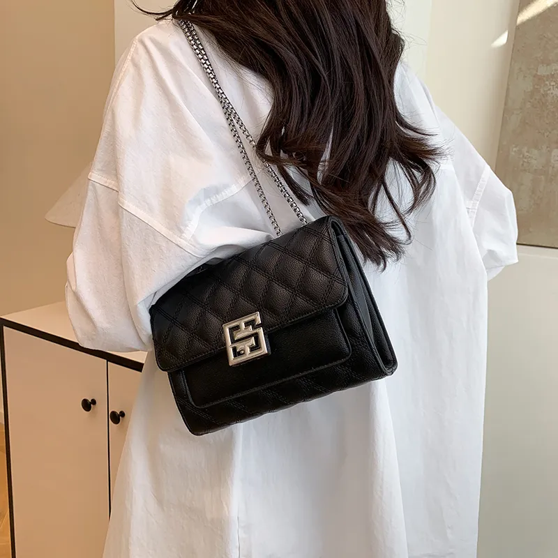 Miss Angel PU Crossbody Bag Regular Women's White Black-10