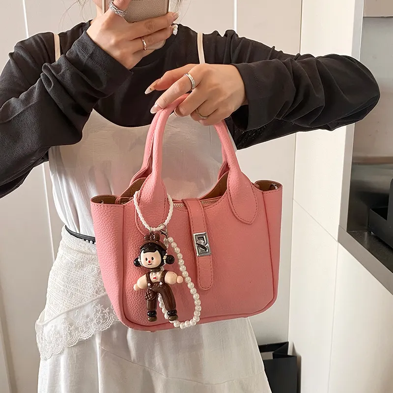 Miss Angel PU Crossbody One Shoulder Handbag Regular Women's Black/White/Yellow/Pink-14