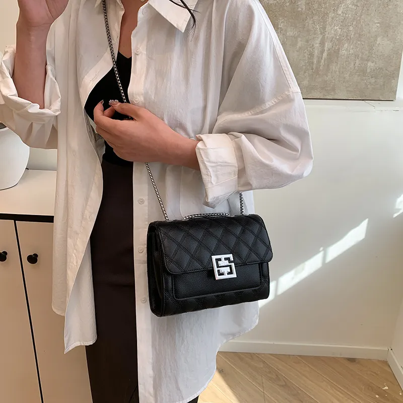 Miss Angel PU Crossbody Bag Regular Women's White Black-12