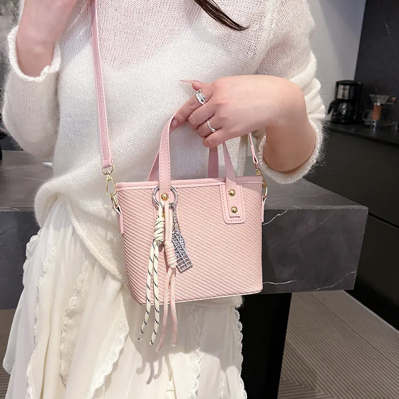 Miss Angel PU Crossbody One Shoulder Handbag Women's Black, Pink, Khaki, Blue, Brown-11