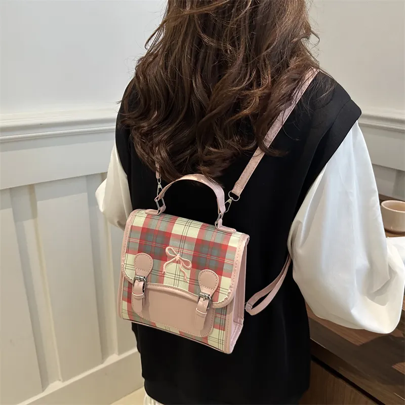 Miss Angel PU Crossbody Backpack Regular Women's Ecru/Pink-1
