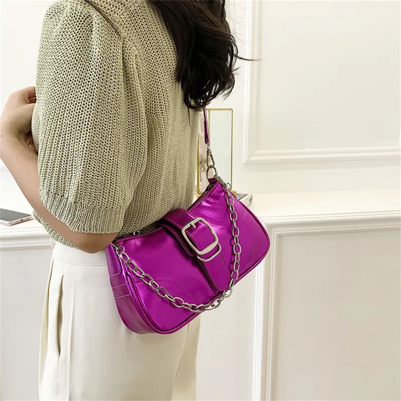 Miss Angel Patent Leather Shoulder Bag Women's Multicolor-17