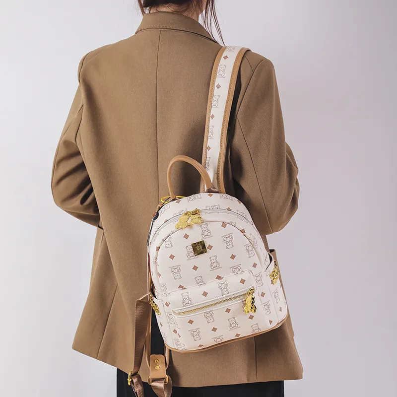 Miss Angel PU Backpack Tubas Women's White/Brown-4