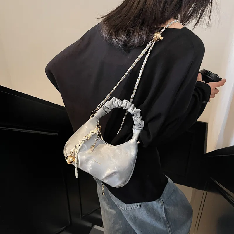 Miss Angel PU Crossbody One Shoulder Handbag Women's Beige/Black-8