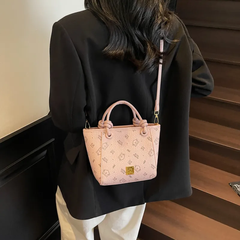 Miss Angel PU Crossbody Handbag Women's Pink/Ecru/Brown/Black-3