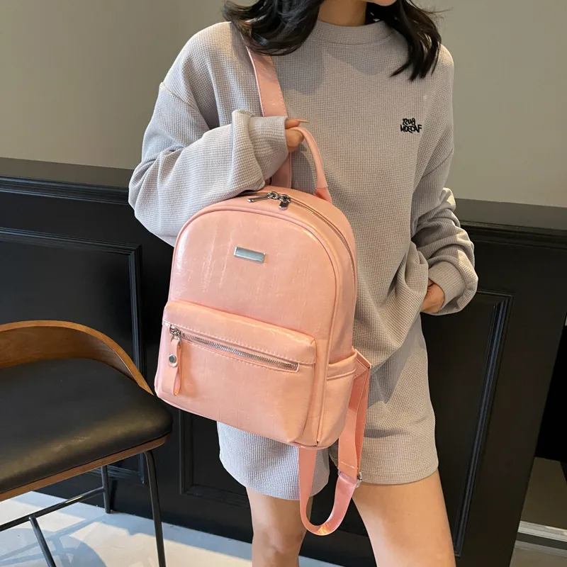 Miss Angel PU Backpack Women's White, Gray, Black, Pink, Brown-10