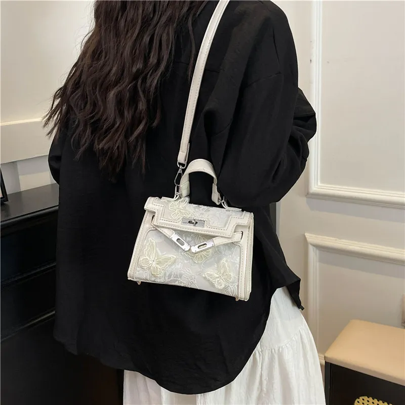 Miss Angel PU Handbag Kelly Bag Women's White/Black/Blue/Pink-3