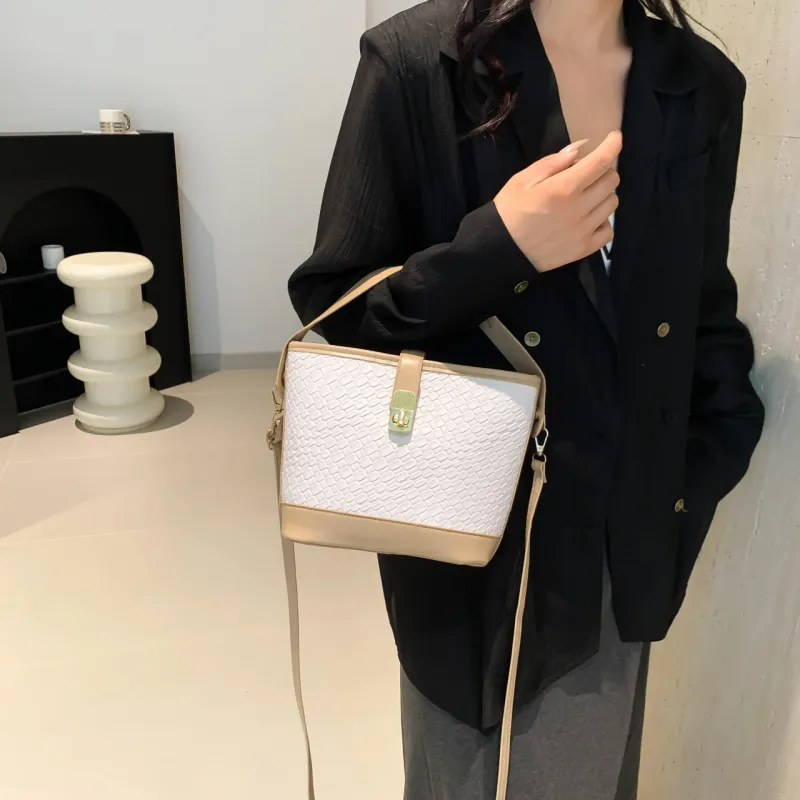 Miss Angel PU Bucket Bag, One Shoulder Handbag Women's Multicolor-15