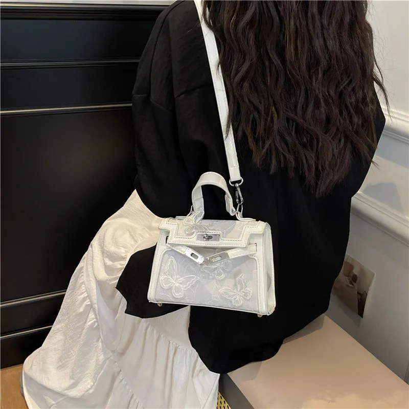 Miss Angel PU Handbag Kelly Bag Women's White/Black/Blue/Pink-5