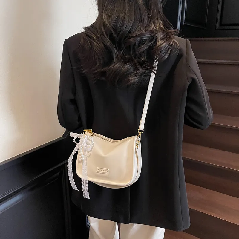 Miss Angel PU Crossbody One Shoulder Handbag Women's White, Silver, Black, Pink-5