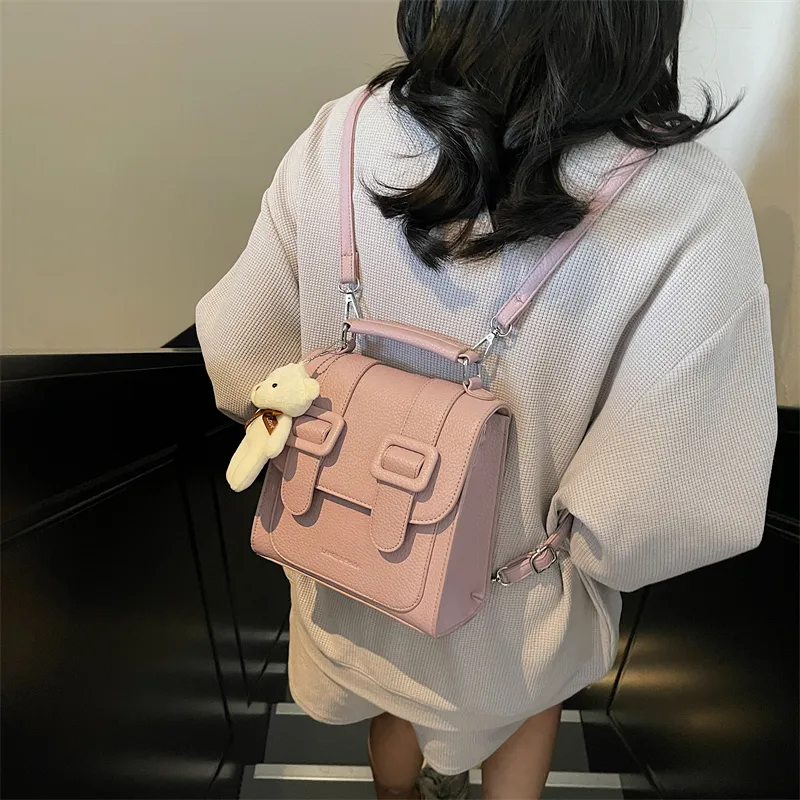 Miss Angel PU Backpack Women's White/Black/Pink-13