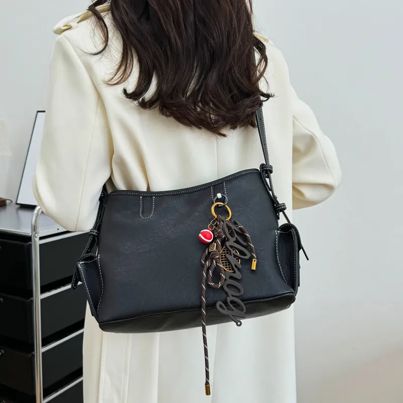 Miss Angel PU Shoulder Bag Crossbody Bag Regular Women's Black/Burgundy/Umber-3