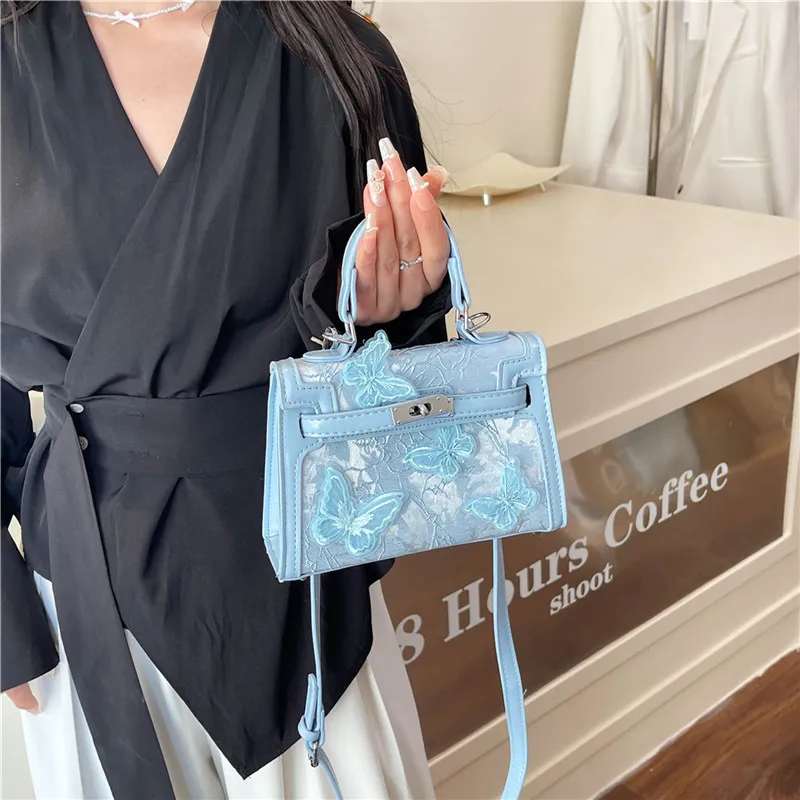 Miss Angel PU Handbag Kelly Bag Women's White/Black/Blue/Pink-13