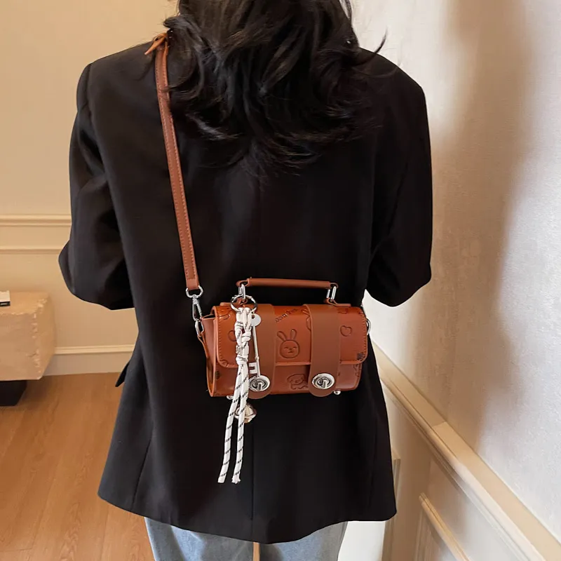 Miss Angel PU Crossbody One Shoulder Handbag Regular Women's Pink/Ecru/Black/Brown-19