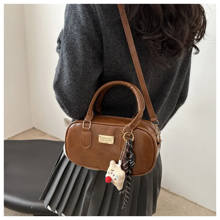 Miss Angel PU Crossbody One Shoulder Handbag Regular Women's Black/Red/Coffee/Brown-15