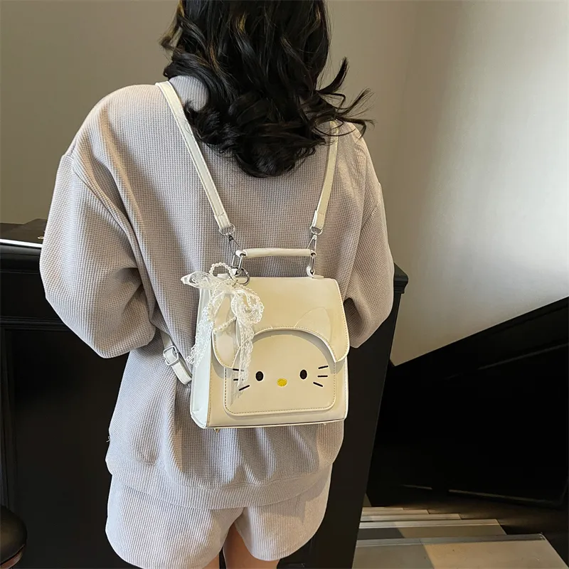 Miss Angel PU Backpack Women's Black/White/Blue/Pink-10