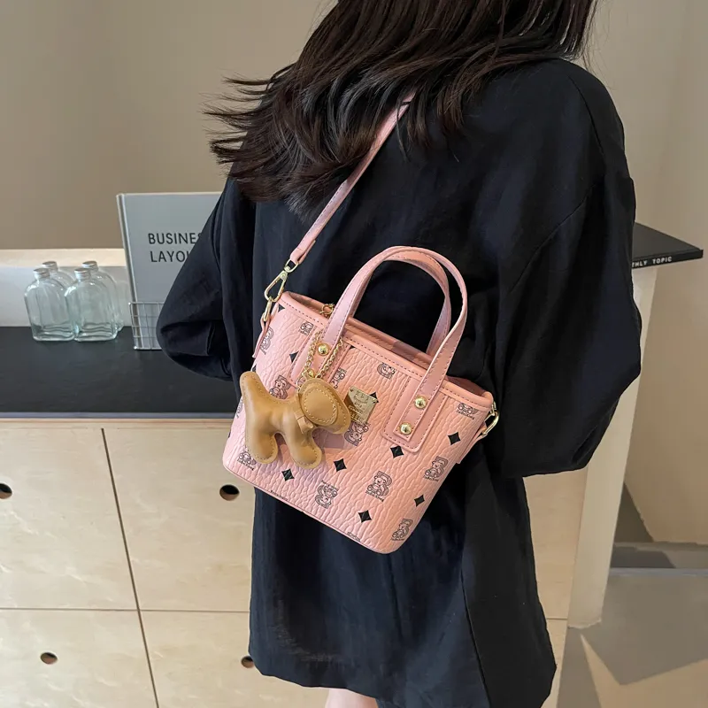 Miss Angel PU Crossbody Handbag Women's Brown/Pink-10