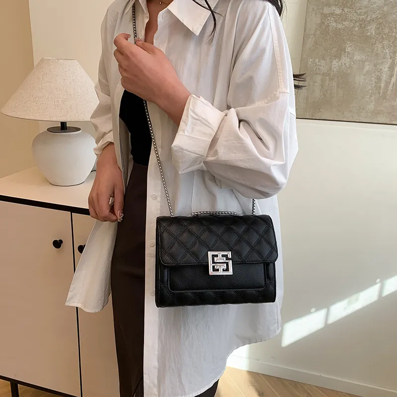 Miss Angel PU Crossbody Bag Regular Women's White Black-11