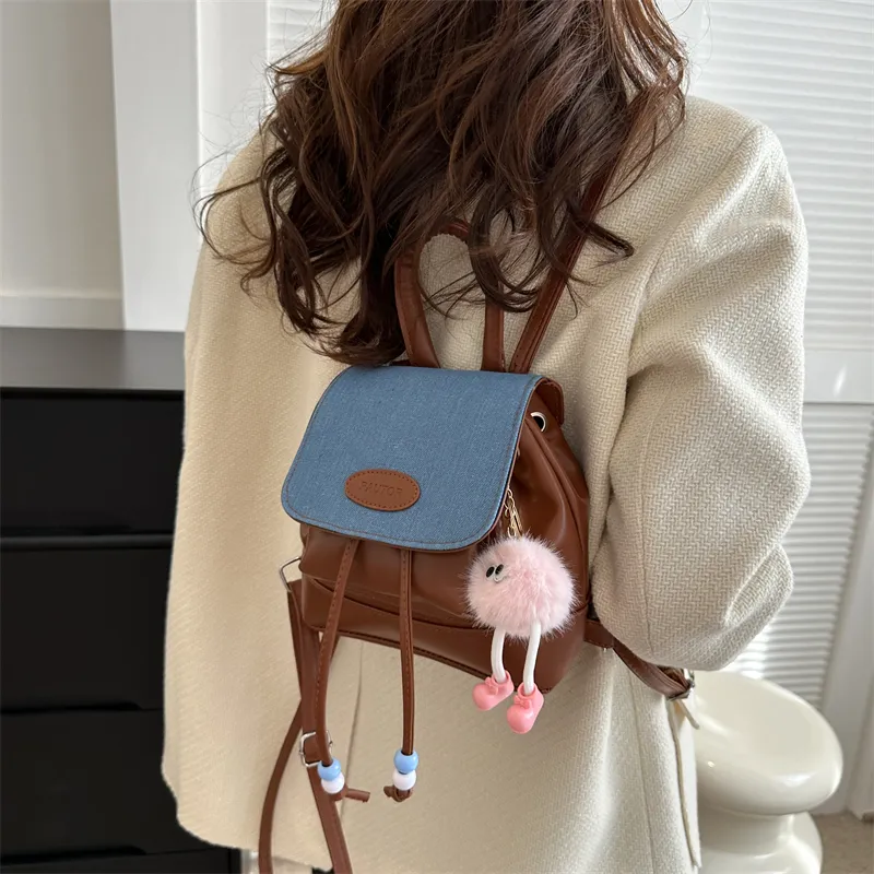 Miss Angel PU Backpack Medium Size Women's Multicolor-2