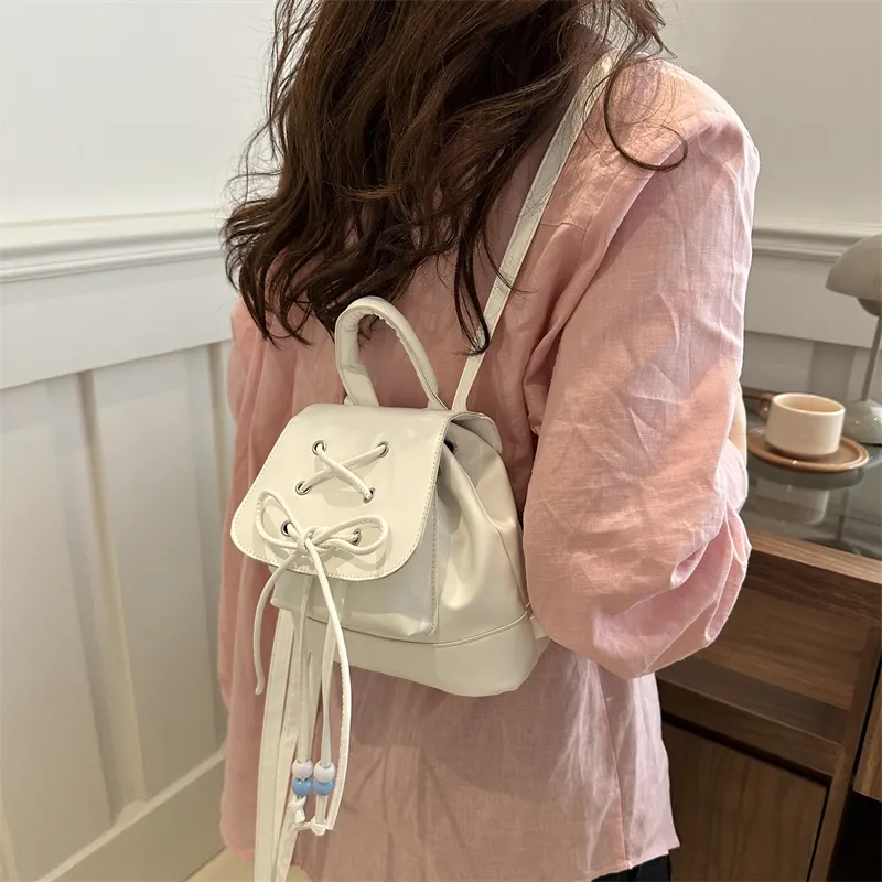 Miss Angel PU Backpack Women's White/Silver/Black/Pink-2