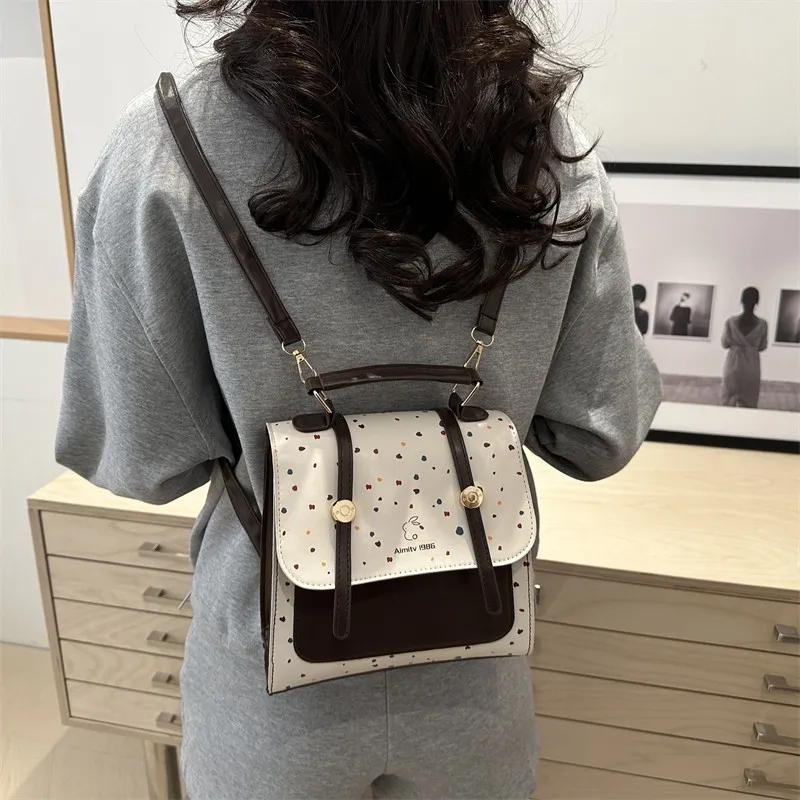Miss Angel PU Backpack Women's White-4