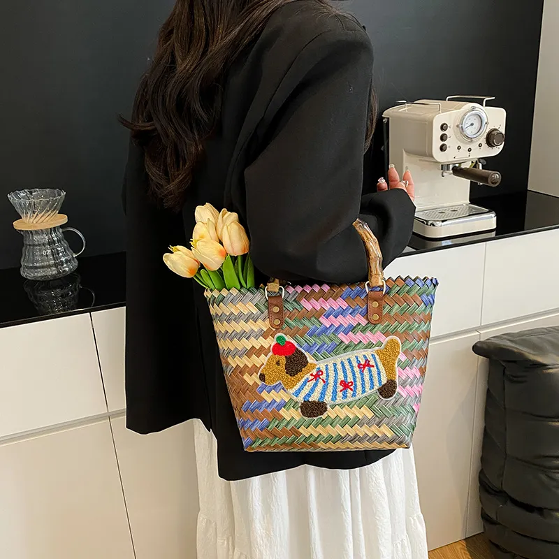 Miss Angel Fabric Handbag Regular Women's Multicolor/Coffee-3