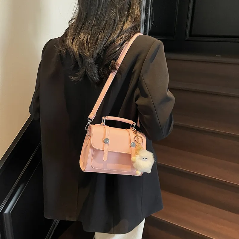 Miss Angel PU Shoulder Bag Crossbody Bag Handbag Regular Women's Pink/Black/Khaki/Pea Green-1