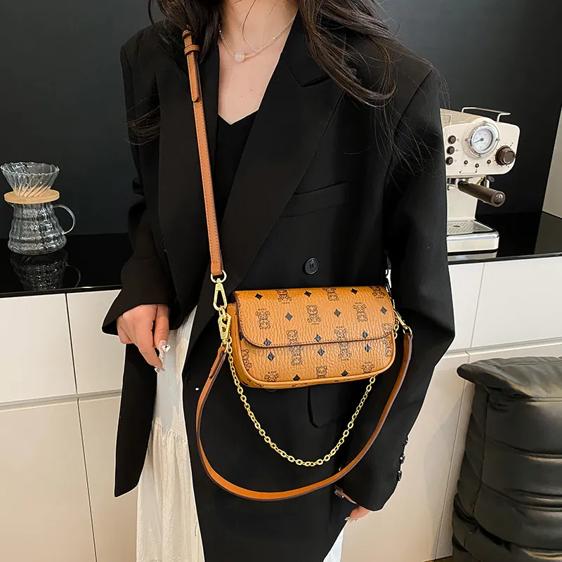 Miss Angel PU Crossbody Bag Women's Brown/White-1