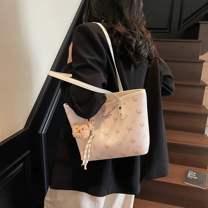 Miss Angel PU Shoulder Bag Women's White/Pink/Black-1